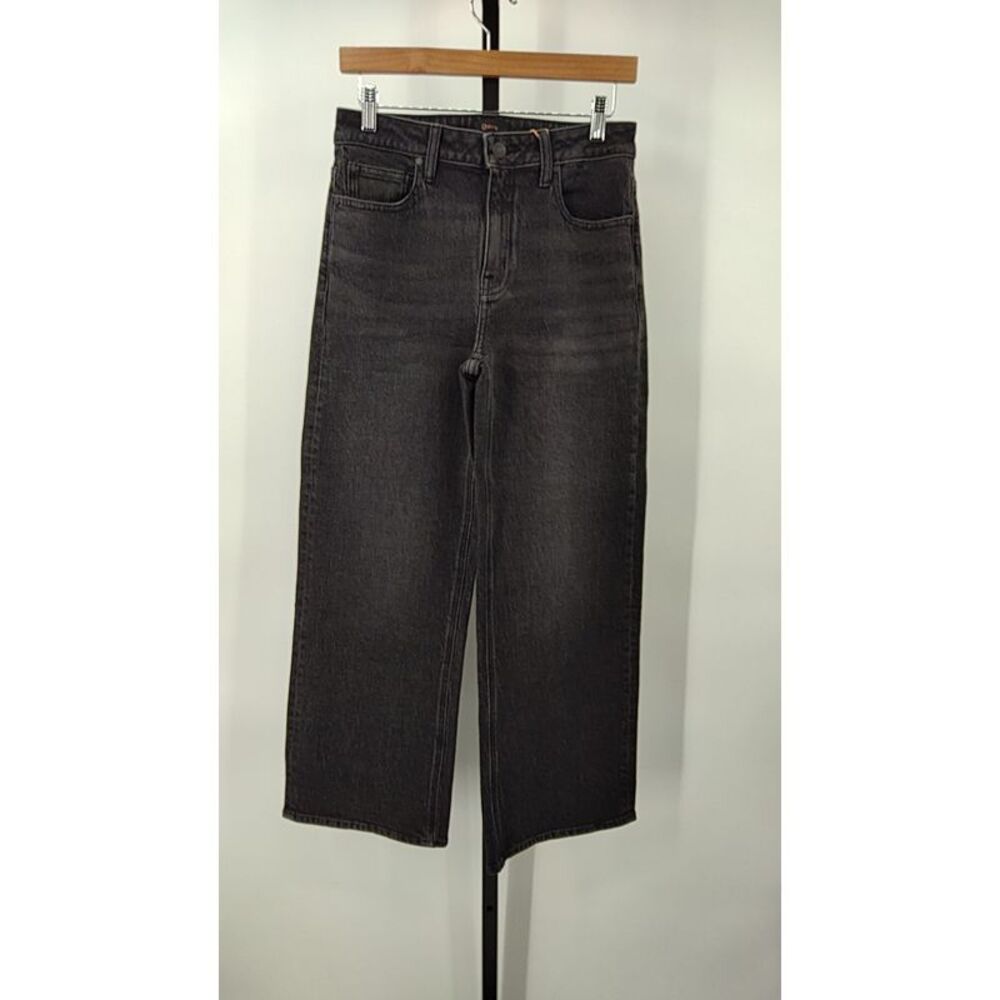 Quince Women's High-Rise Straight Leg Jeans in Charcoal Black